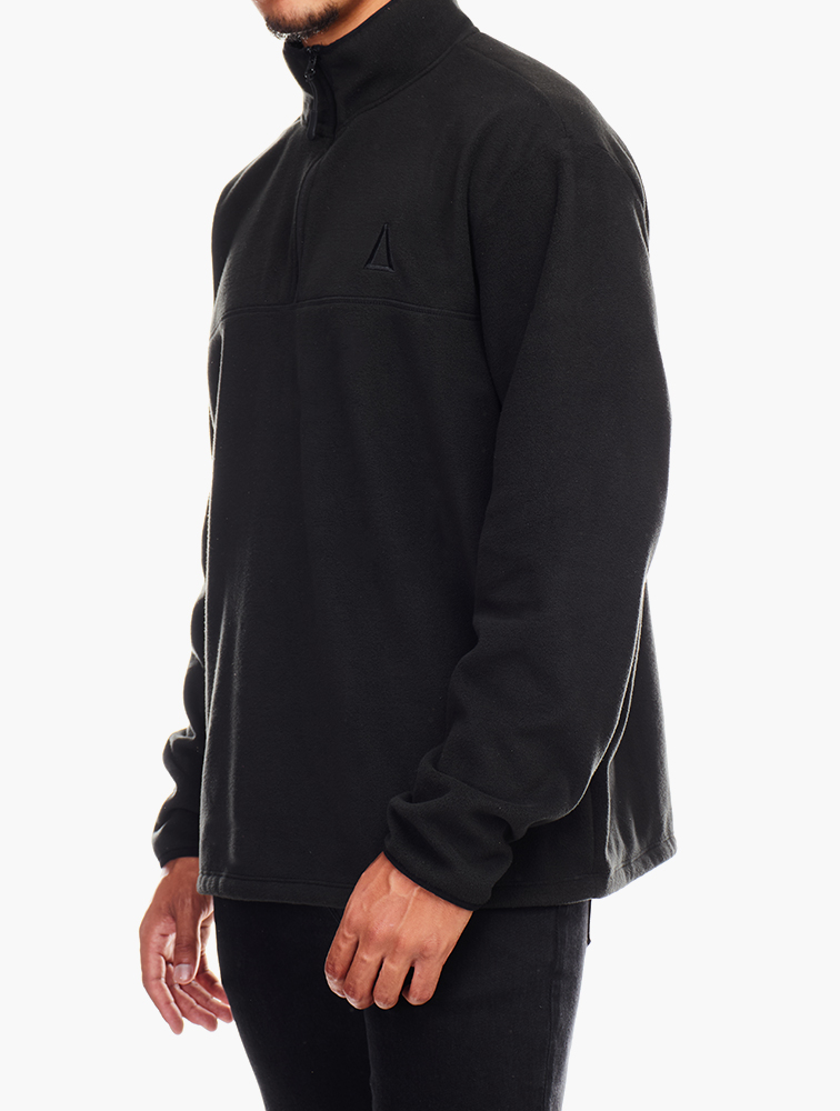 MyRunway | Shop Sneaker Factory Black Sneaker Factory 1/4 Zip Crew